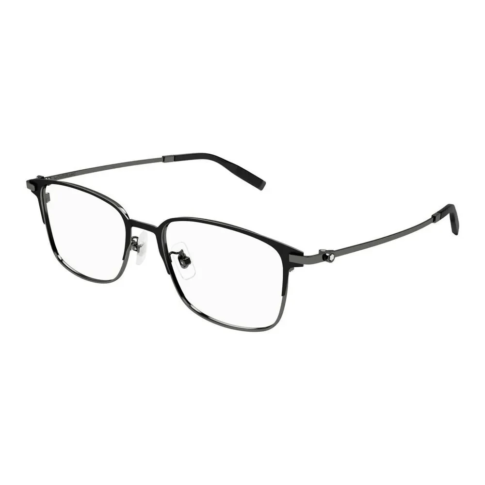NWT Mont Blanc MB0314oA Black Ruthenium Square 54mm Eyeglasses